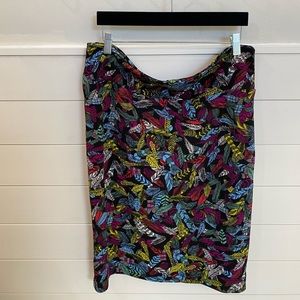 Lularoe Cassie Skirt | Feather Print | 2XL